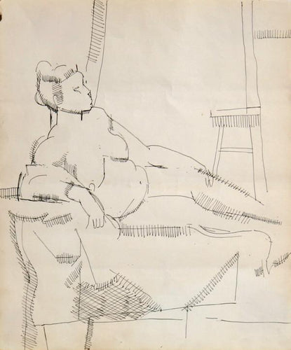 Reclining Nude in Studio I Ink | Robert Blackburn,{{product.type}}