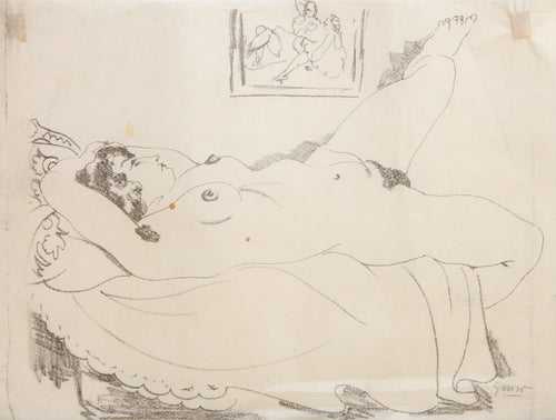 Reclining Nude Lithograph | Emil Ganso,{{product.type}}
