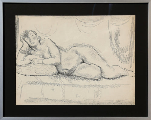 Reclining Nude on Bed Pastel | Moses Soyer,{{product.type}}