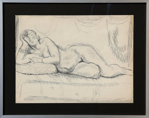 Reclining Nude on Bed Pastel | Moses Soyer,{{product.type}}