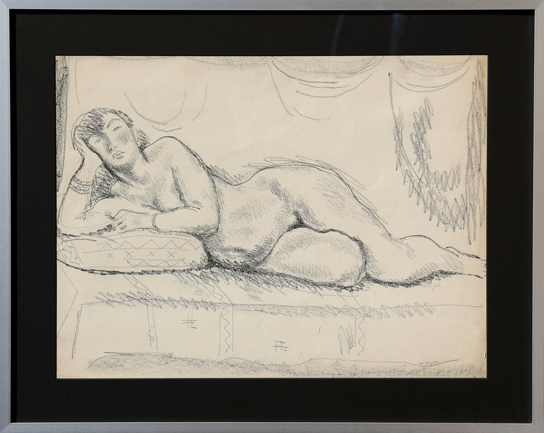 Reclining Nude on Bed Pastel | Moses Soyer,{{product.type}}