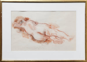 Reclining Nude (Sepia) Pastel | Moses Soyer,{{product.type}}