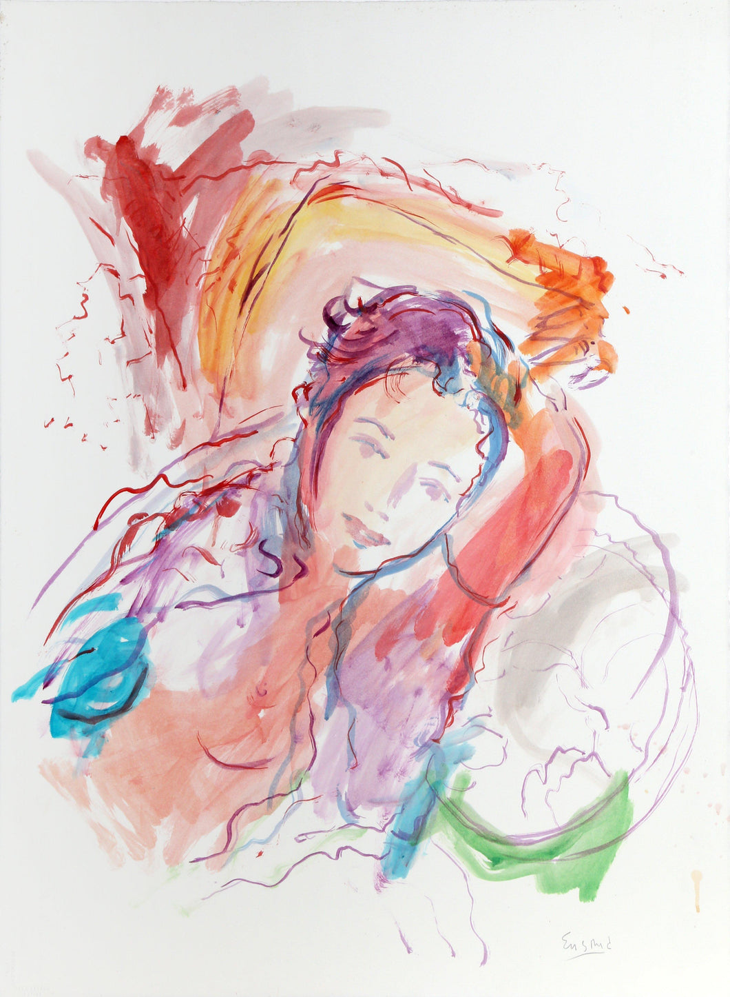 Reclining Woman II Watercolor | Wayne Ensrud,{{product.type}}