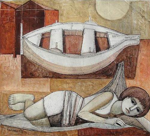Reclining Woman with Boat Oil | Lucio Ranucci,{{product.type}}