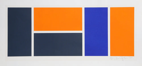 Rectangles in Orange and Blue Screenprint | Ian Tyson,{{product.type}}