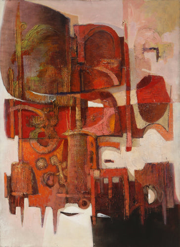 Red Abstract Construction Oil | Oskar D'Amico,{{product.type}}