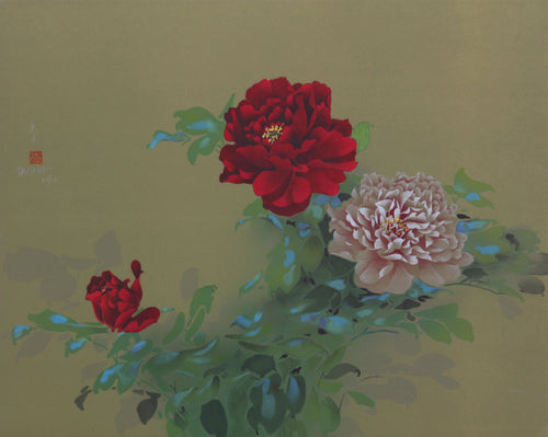 Red and Pink Flowers (5) Lithograph | David Lee,{{product.type}}