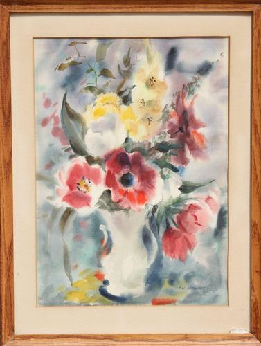 Red and Yellow Flowers Watercolor | Eve Nethercott,{{product.type}}