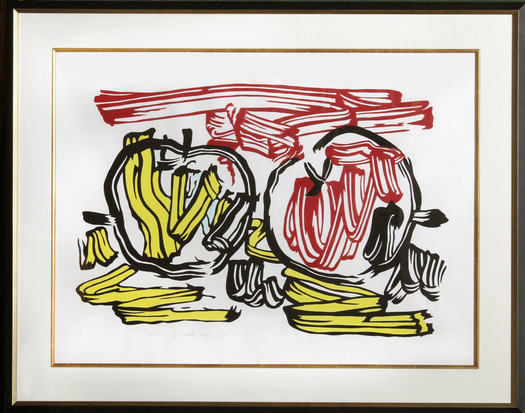 Red Apple and Yellow Apple from Seven Apple Woodcuts Series (C. 197) Woodcut | Roy Lichtenstein,{{product.type}}