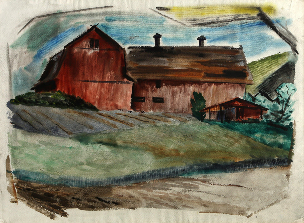 Red Barn Watercolor | Chris Ritter,{{product.type}}