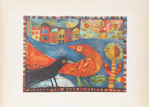 Red Bird and Crow Lithograph | Judith Bledsoe,{{product.type}}