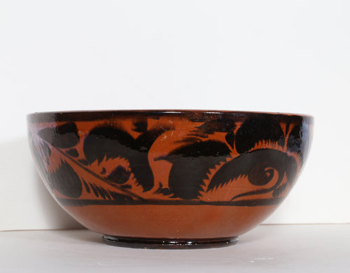 Red Bowl with Black Feather Pattern Home Decor | Unknown Artist,{{product.type}}