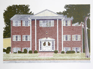 Red Brick Home Lithograph | Alan Torey,{{product.type}}