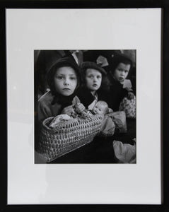 Red Cross Photo - Children and Basket Black and White | Unknown Artist,{{product.type}}