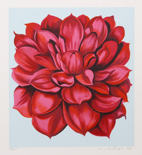 Red Dahlia from the Stamps Series Screenprint | Lowell Blair Nesbitt,{{product.type}}