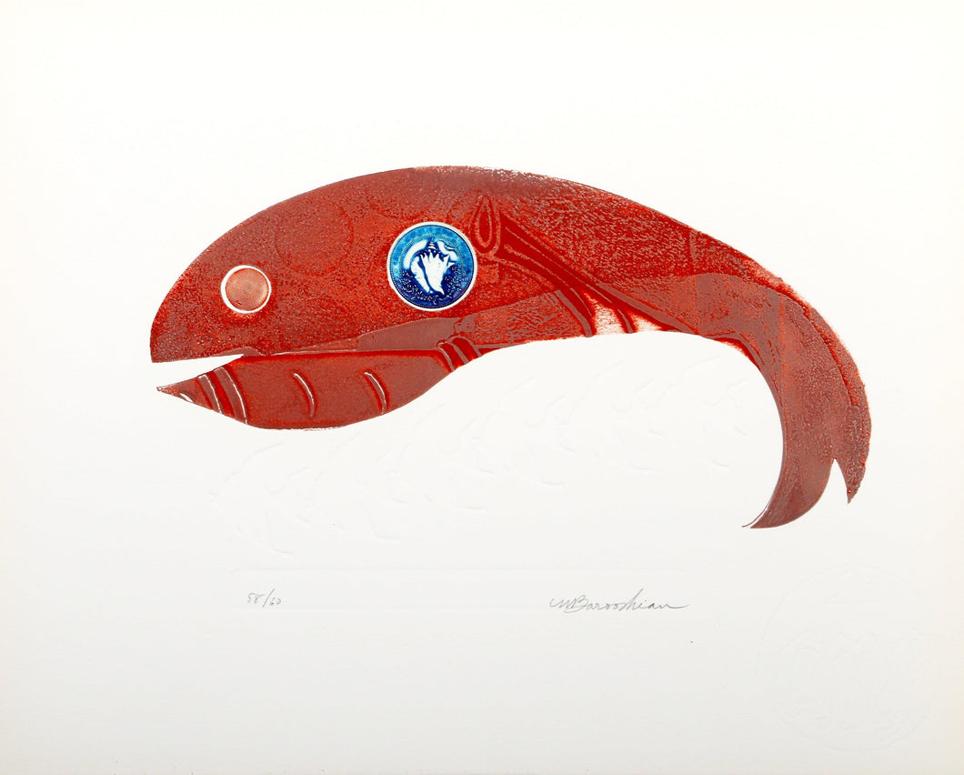 Red Fish Etching | Martin Barooshian,{{product.type}}