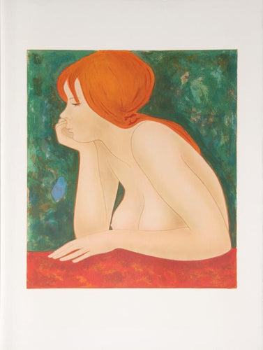 Red Head Lithograph | Alain Bonnefoit,{{product.type}}