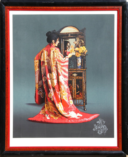 Red Kimono Lithograph | Douglas Hofmann,{{product.type}}