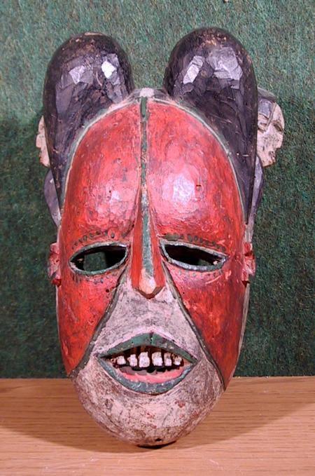 Red Mask with Teeth Wood | African or Oceanic Objects,{{product.type}}