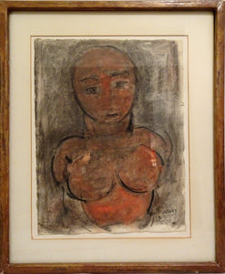 Red Nude Bust Gouache | George Zachary Constant,{{product.type}}