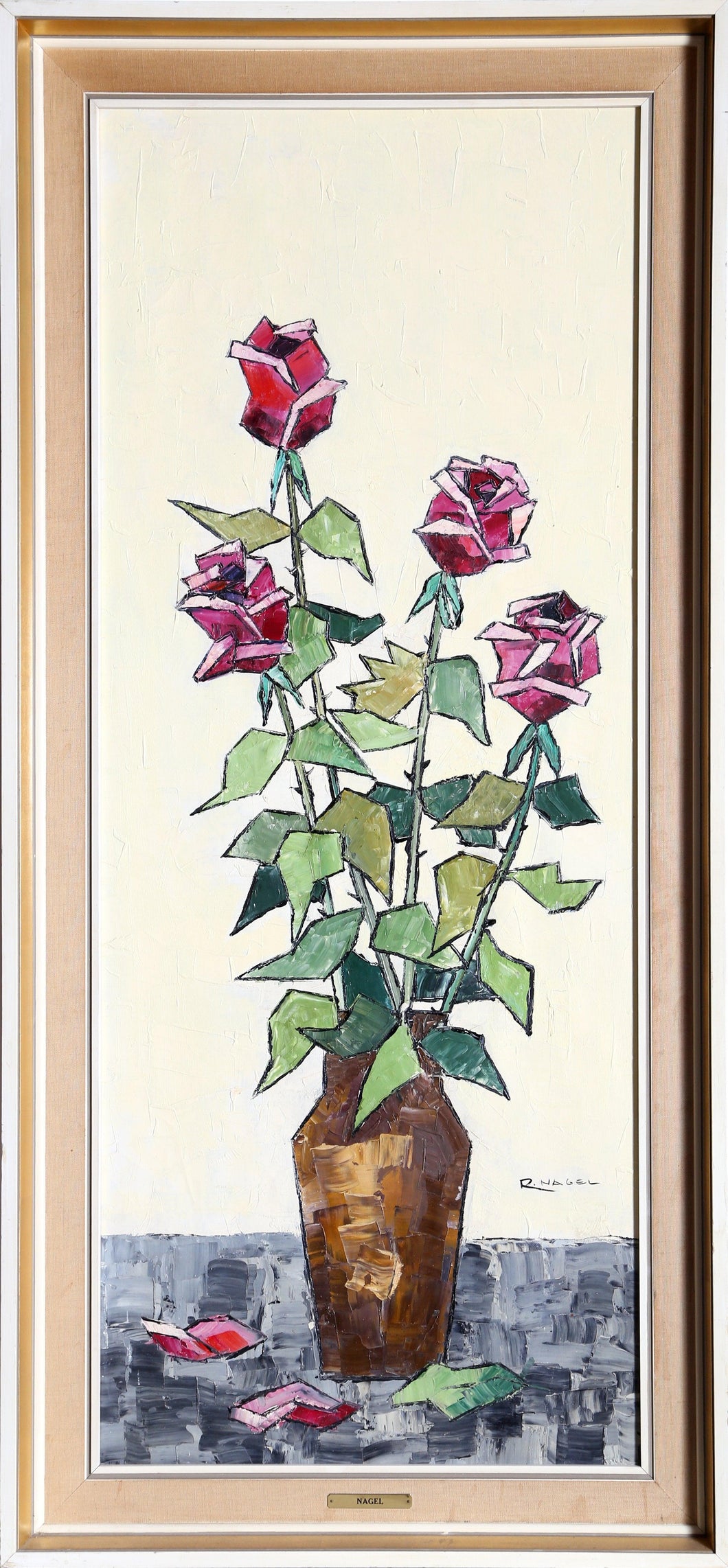 Red Roses in Vase Oil | Unknown Artist,{{product.type}}