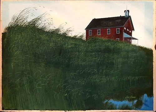 Red School House Gouache | Allen Ulmer,{{product.type}}