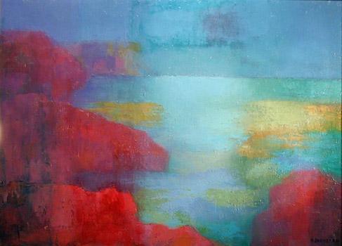 Red Seascape Oil | Miriam Bromberg,{{product.type}}