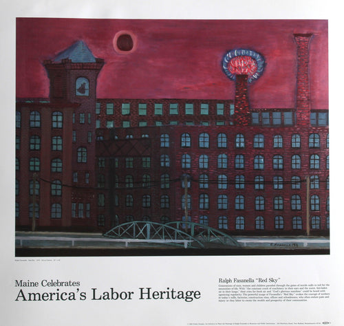 Red Sky for America's Labor Heritage Poster | Ralph Fasanella,{{product.type}}