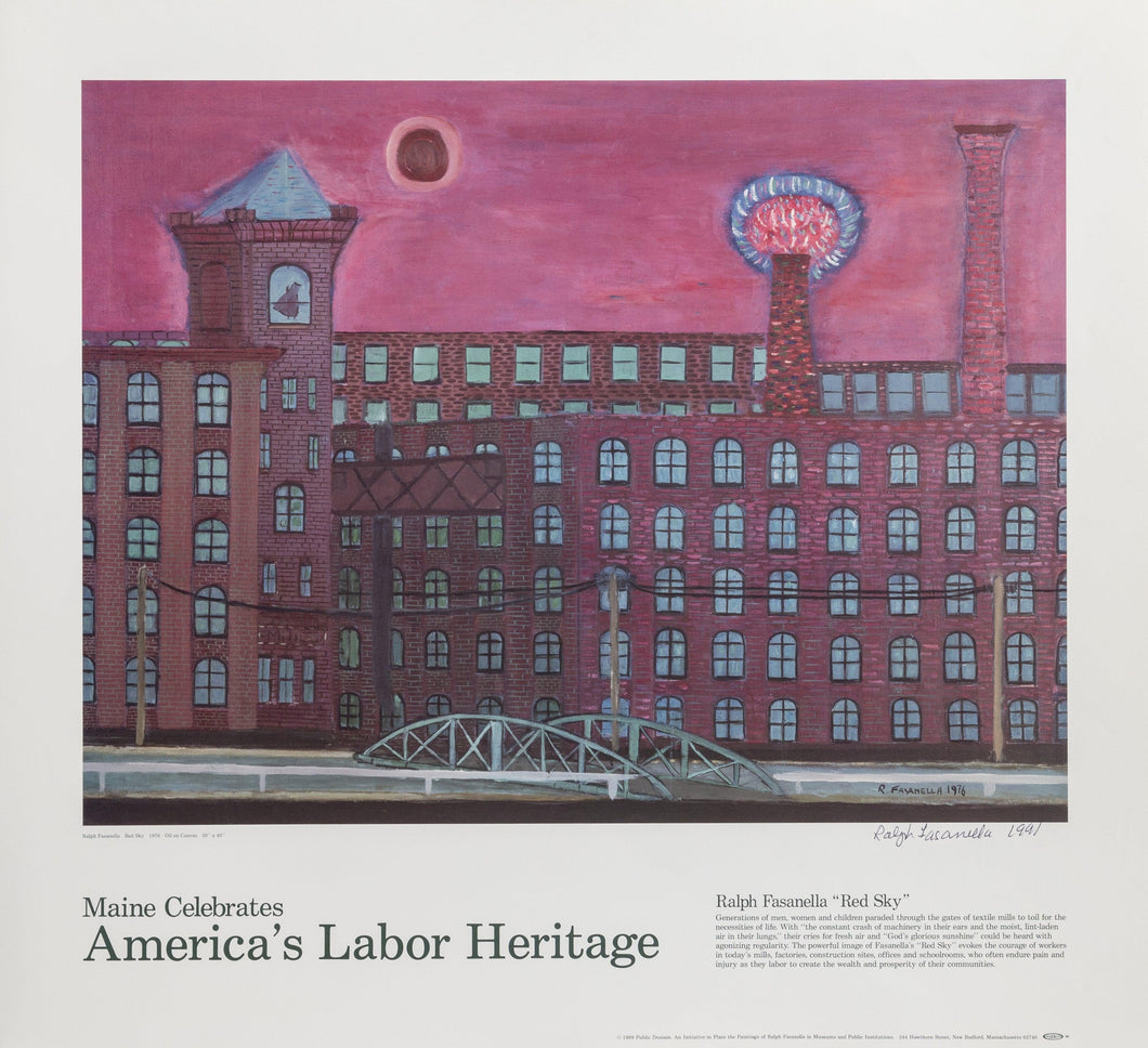 Red Sky for America's Labor Heritage Poster | Ralph Fasanella,{{product.type}}
