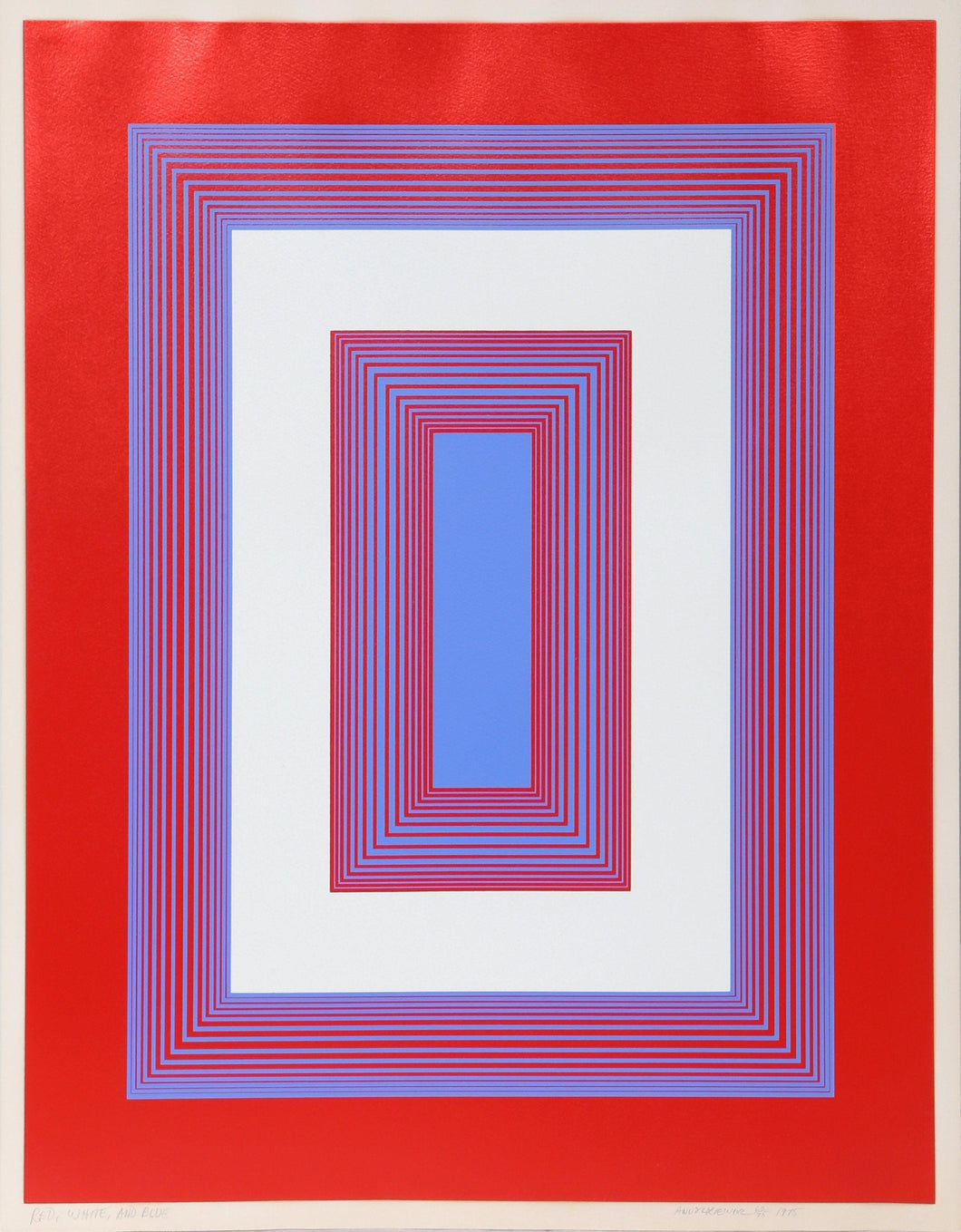 Red, White, and Blue, from 1776 USA Screenprint | Richard Anuszkiewicz,{{product.type}}