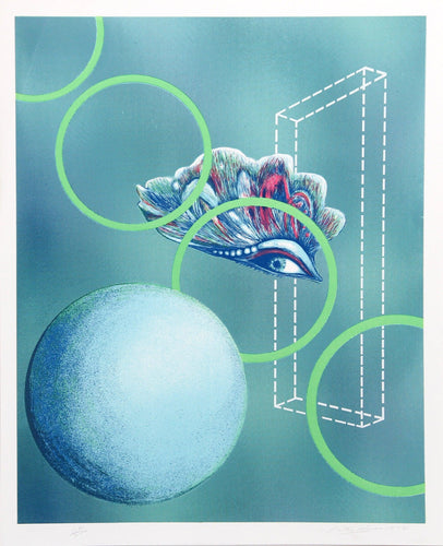 Reflected Landscape (Blue Moon) Screenprint | Rita Simon (aka Atirnomis),{{product.type}}