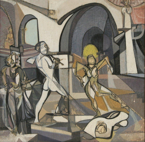 Religious Interior Scene (69) Oil | John F. Leonard,{{product.type}}