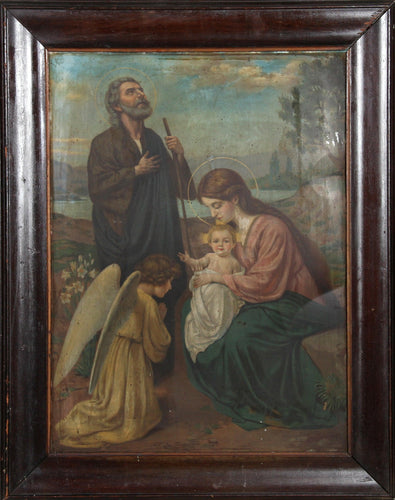 Religious Scene with Madonna, Shepherd and Angel Poster | Unknown Artist,{{product.type}}