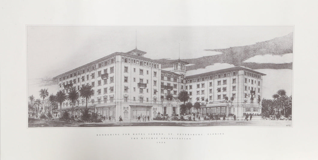Rendering for Hotel Soreno, St. Petersburg Florida, The Ritchie Organization, 1924 Poster | Unknown Artist,{{product.type}}