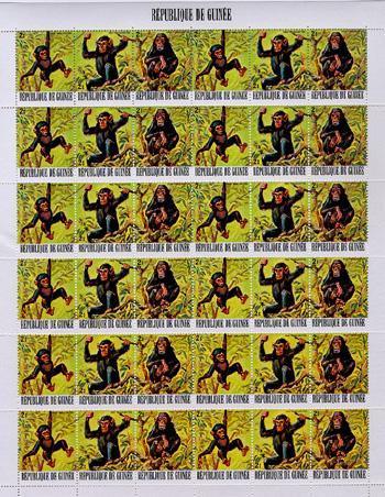 Republique de Guinee - Chimpanzees Stamp | Stamps,{{product.type}}
