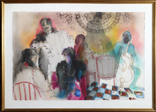 Restaurant Scene with Band Watercolor | Batia Magal,{{product.type}}