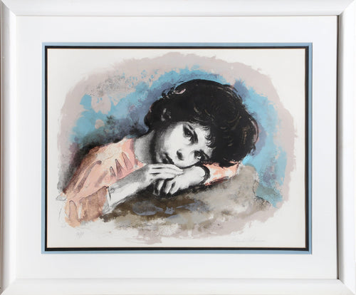 Resting Child (Color) Lithograph | Sandu Liberman,{{product.type}}