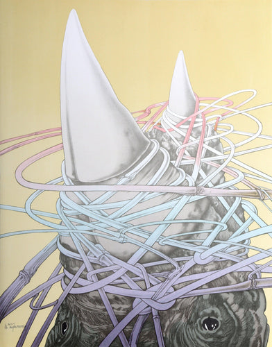 Rhino Horns Lithograph | Alain Le Foll,{{product.type}}