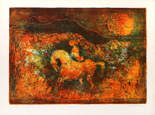 Riding Horseback through the Woods Lithograph | Lebadang (aka Hoi),{{product.type}}