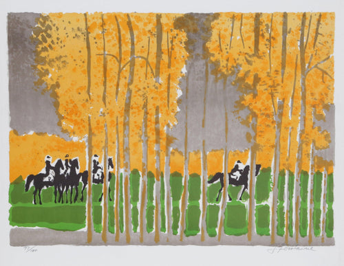 Riding in the Woods Lithograph | Unknown Artist,{{product.type}}
