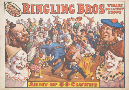 Ringling Bros: Army of 50 Clowns Poster | Unknown Artist,{{product.type}}
