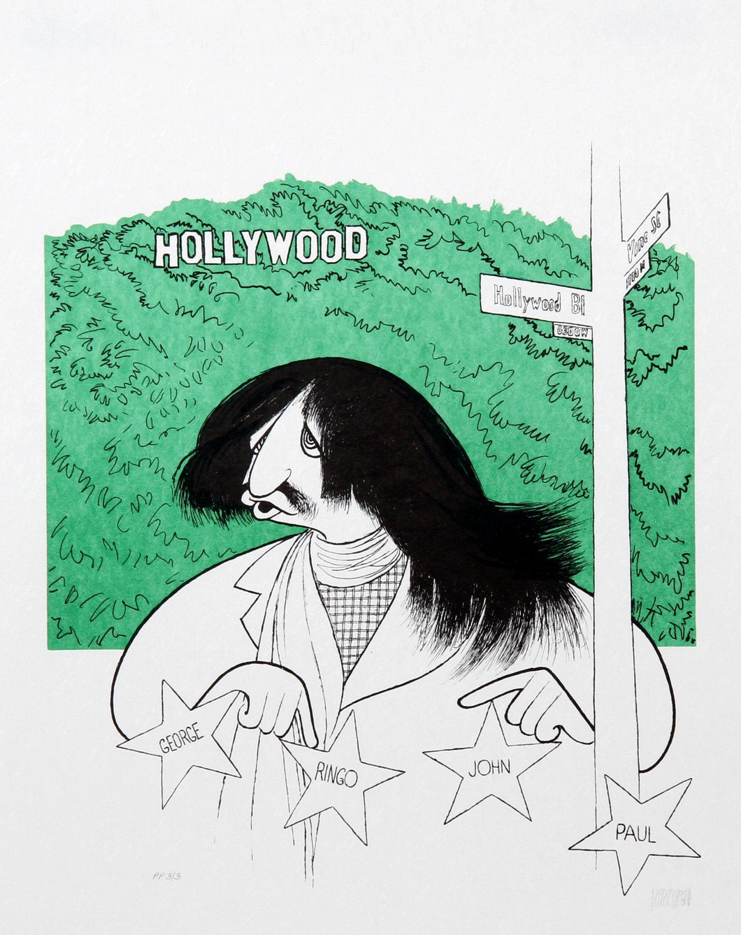 Ringo Starr Visits Hollywood Lithograph | Al Hirschfeld,{{product.type}}
