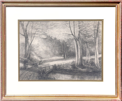Road Through the Woods Pencil | Unknown Artist,{{product.type}}