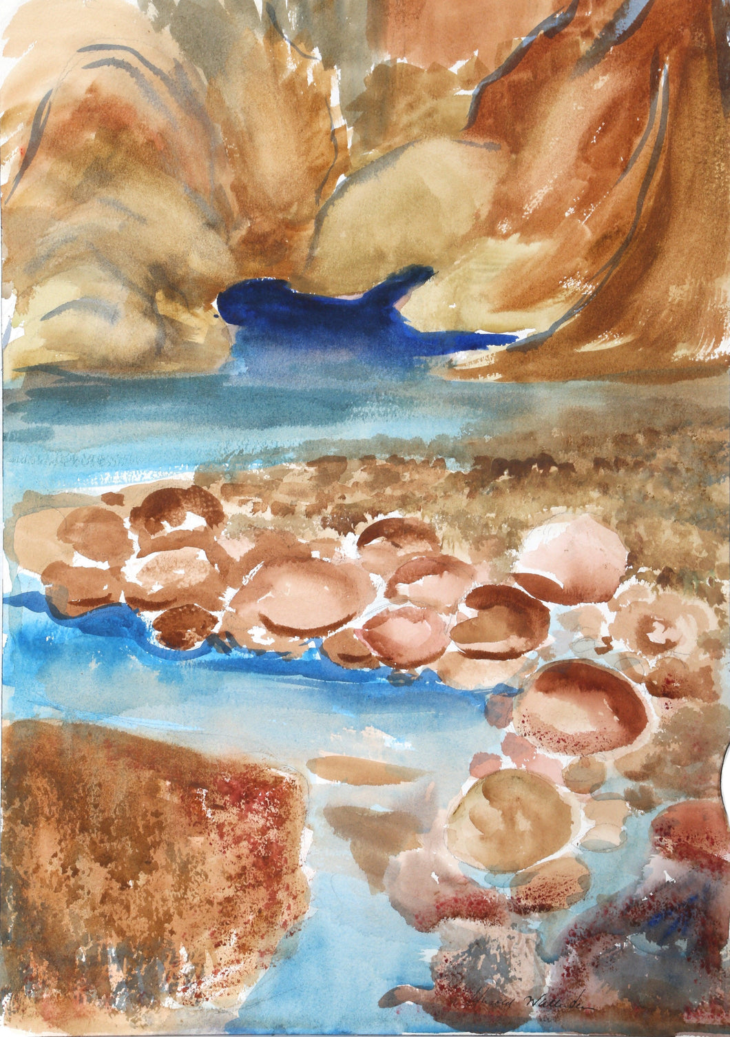 Rock Pool Watercolor | Harold Wallerstein,{{product.type}}