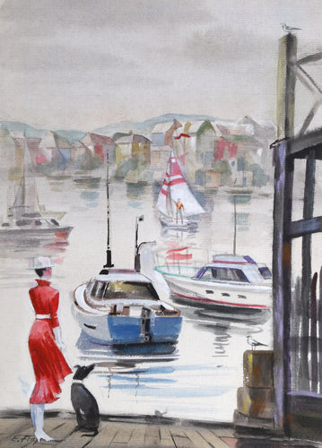 Rockport Harbor Watercolor | Erik Freyman,{{product.type}}