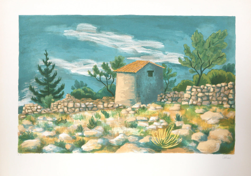 Rocky French Countryside Lithograph | Laurent Marcel Salinas,{{product.type}}