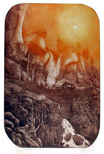 Rocky Mountain Freighter Etching | Roy Purcell,{{product.type}}