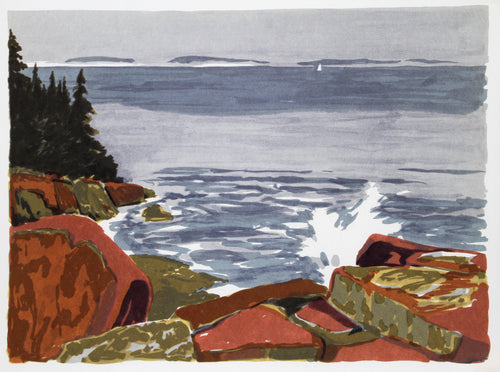 Rocky Shore Lithograph | Joseph A. Fiore,{{product.type}}