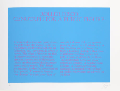 Roller Disco: Cenotaph for A Public Figure Screenprint | Robert Morris,{{product.type}}