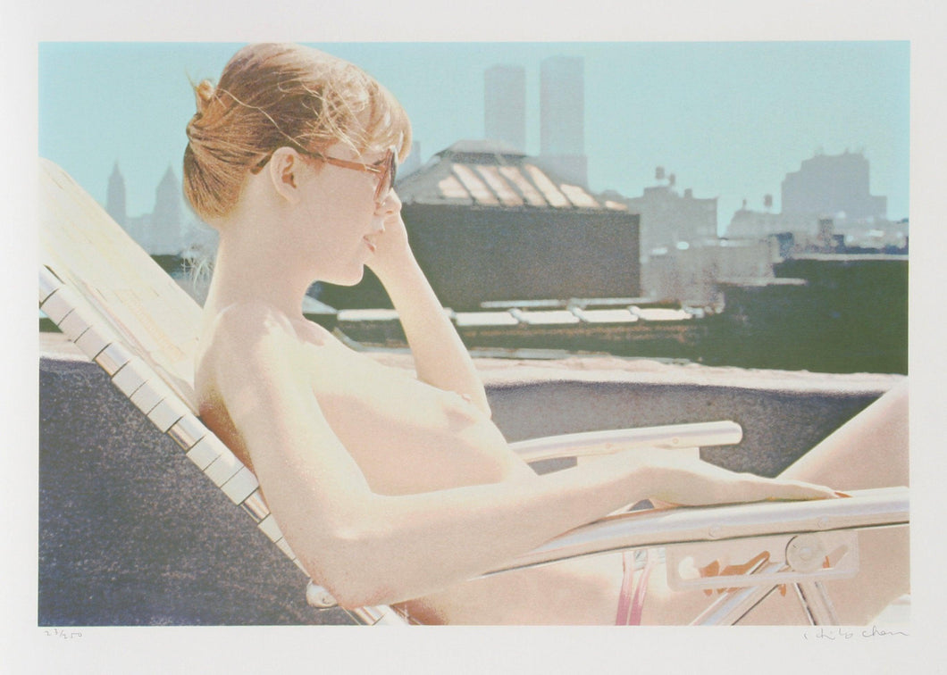 Roof-top Sunbather Screenprint | Hilo Chen,{{product.type}}